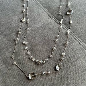 Maurice’s Gray/Clear Double Layer Necklace